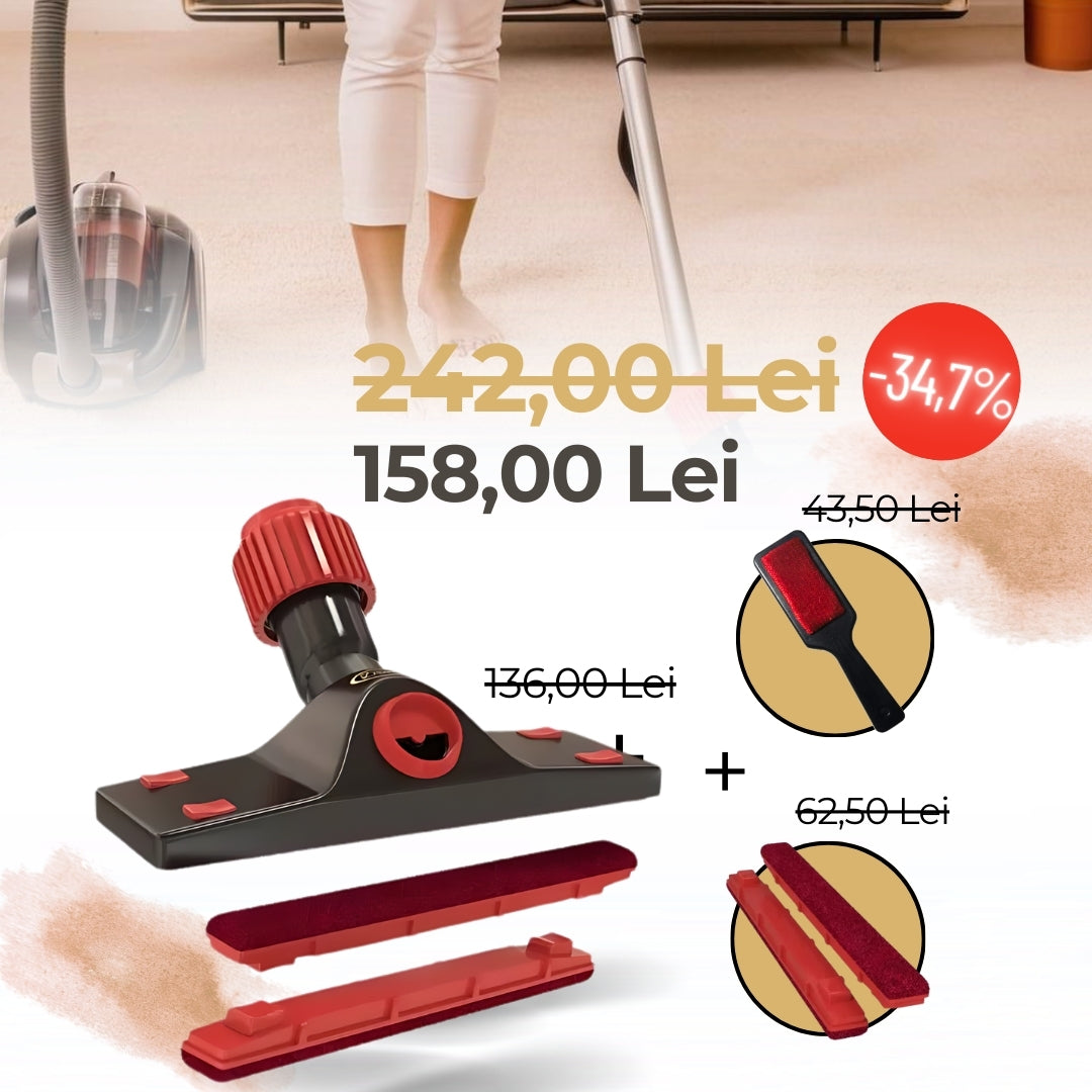 Cap de aspirator universal + Rezerve + Perie pentru haine